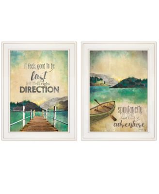 Right Direction / Adventure 2-Piece Vignette by Marla Rae, White Frame, 15" x 19"