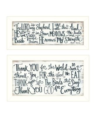 Thank You Lord 2-Piece Vignette by Annie LaPoint, White Frame, 20" x 11"