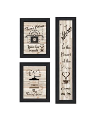 The Kitchen Collection I 3-Piece Vignette by Millwork Engineering, Black Frame, 10" x 32"