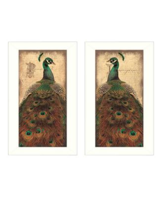 Peacock Collection By John Jones, Printed Wall Art, Ready to hang, White Frame, 22" x 20"