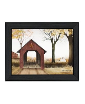 Bucks County Bridge By Billy Jacobs, Printed Wall Art, Ready to hang, Black Frame, 27" x 21"