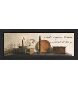 Faith, Family and Friends By Billy Jacobs, Printed Wall Art, Ready to hang, Black Frame, 38" x 14"