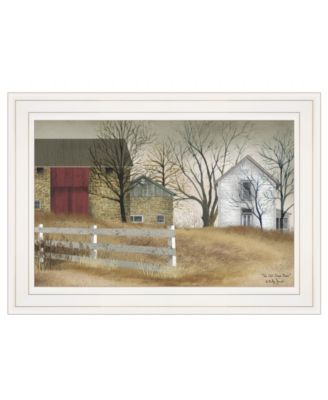 The Old Stone Barn by Billy Jacobs, Ready to hang Framed Print, White Frame, 15" x 11"