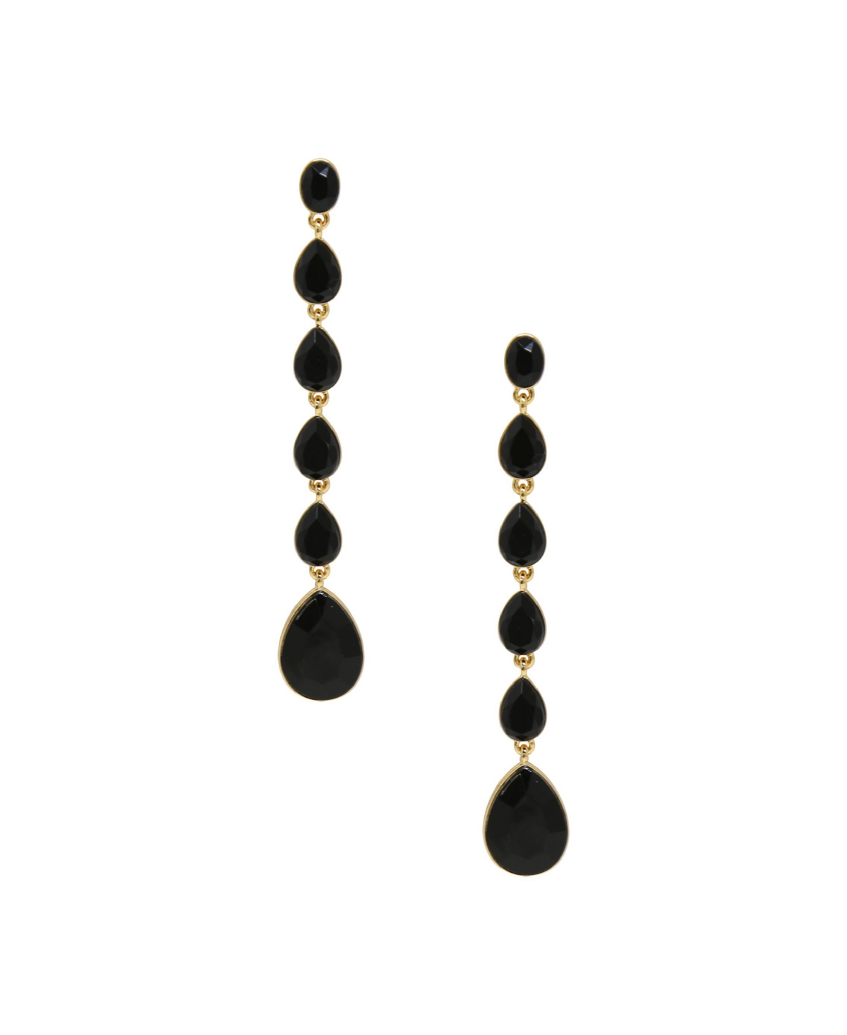 Shop Ettika 18k Gold Plated Zinc Teardrop Linear Earrings In Black