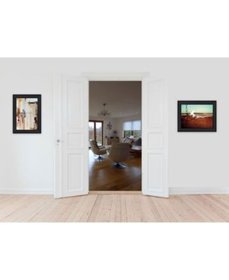 Trendy Décor 4U Abstract Flight 2-Piece Vignette by Cloverfield Co, Black Frame, 19" x 15"