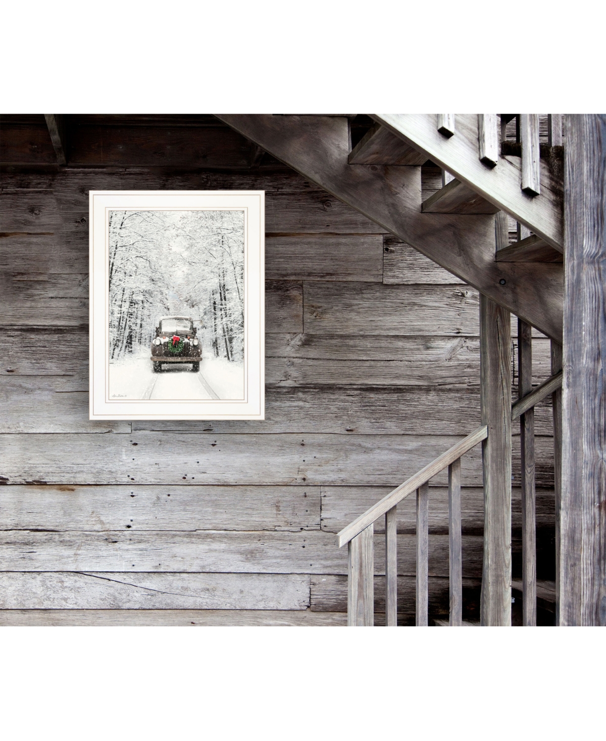 Trendy Decor 4U Antique Christmas by Lori Deiter, Ready to hang Framed Print, White Frame,