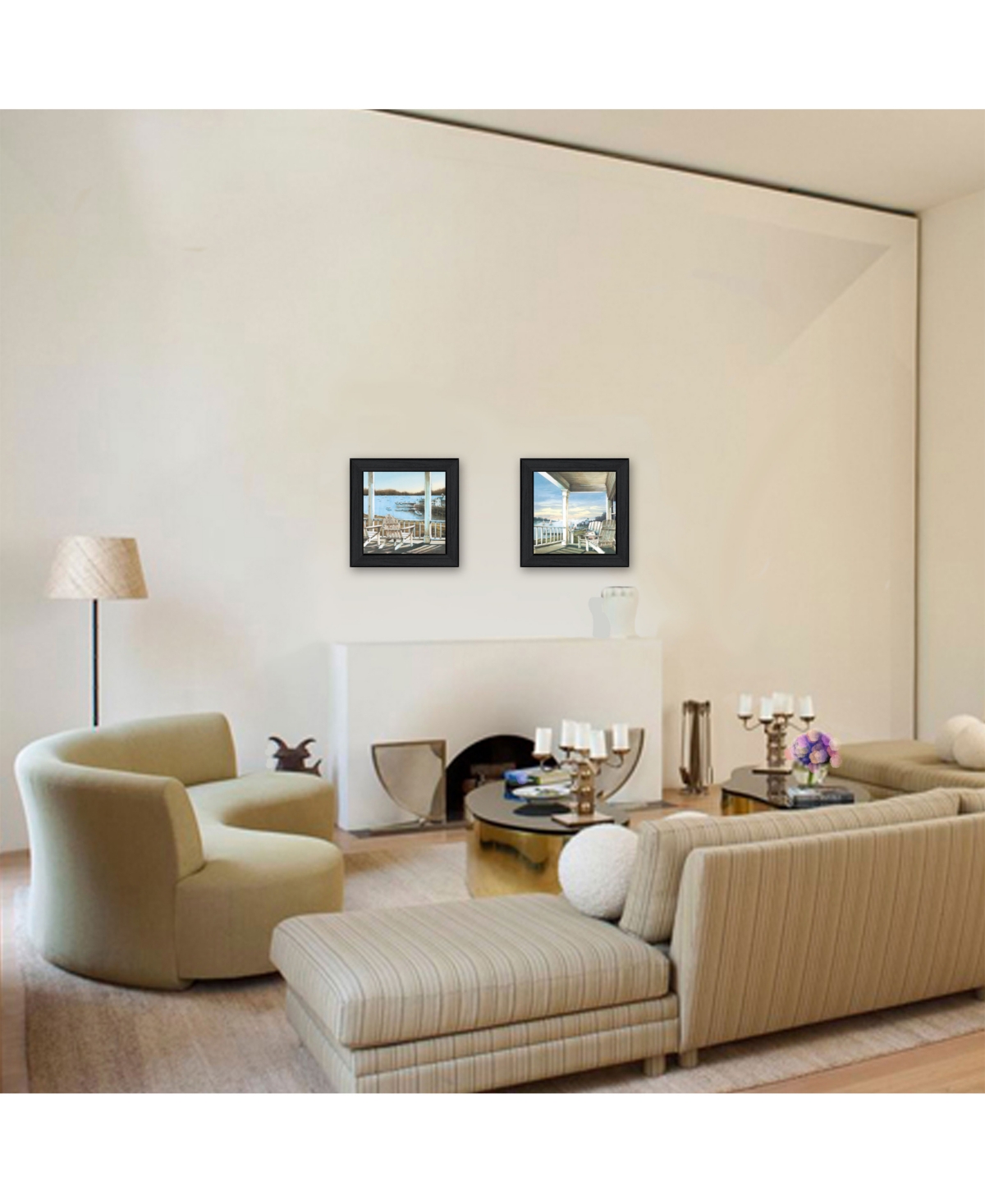 Trendy Decor 4U Lake Side Collection By John Rossini, Printed Wall Art, Ready to hang, Black Frame,