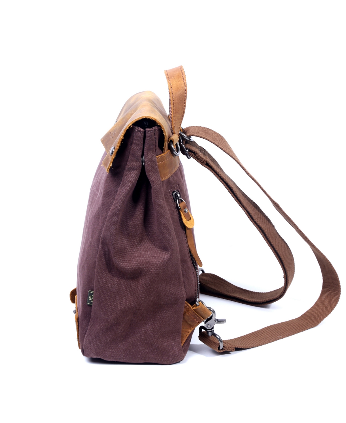 Tsd Brand Cooper Convertible Canvas Backpack In Brown