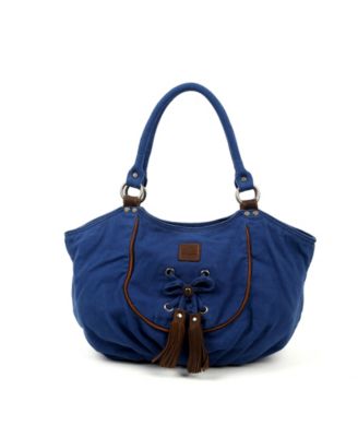 Bold Lotus Canvas Hobo Bag