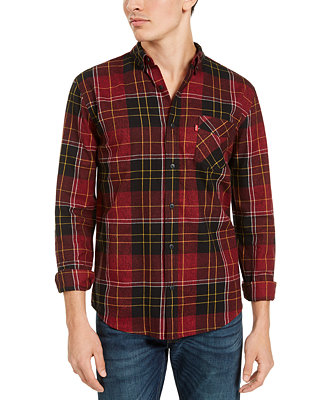 Levi's Men's Booth Regular-Fit Plaid Flannel Shirt - Macy's