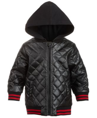 First Impressions - Baby Boys Layered-Look Quilted Hooded Jacket