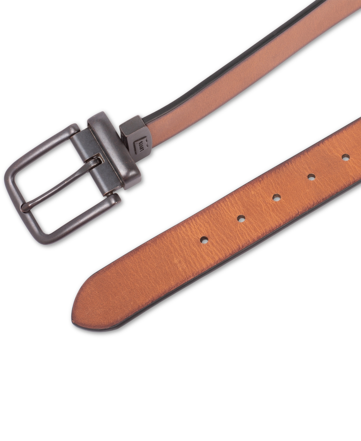 Shop Levi's Men's Casual Burnished Edge Reversible Belt In Tan,black