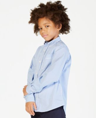 Tommy Hilfiger Big Boys Tommy Striped Button-Down Shirt - Macy's