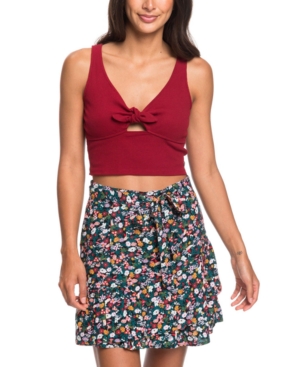 ROXY BELTED FLORAL-PRINT SKIRT