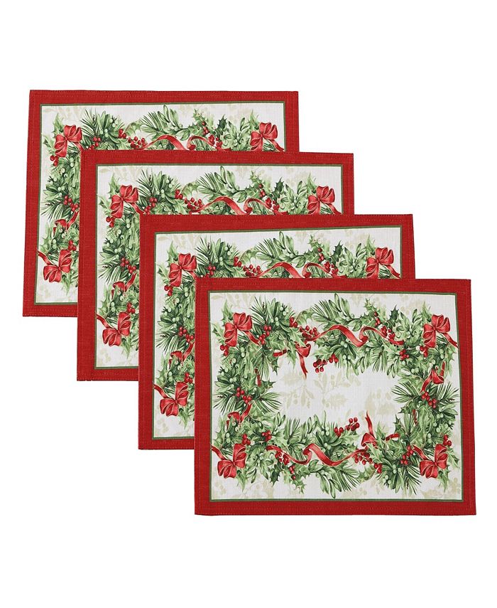 Elrene Holly Traditions Holiday Placemats, Set of 4 Macy's