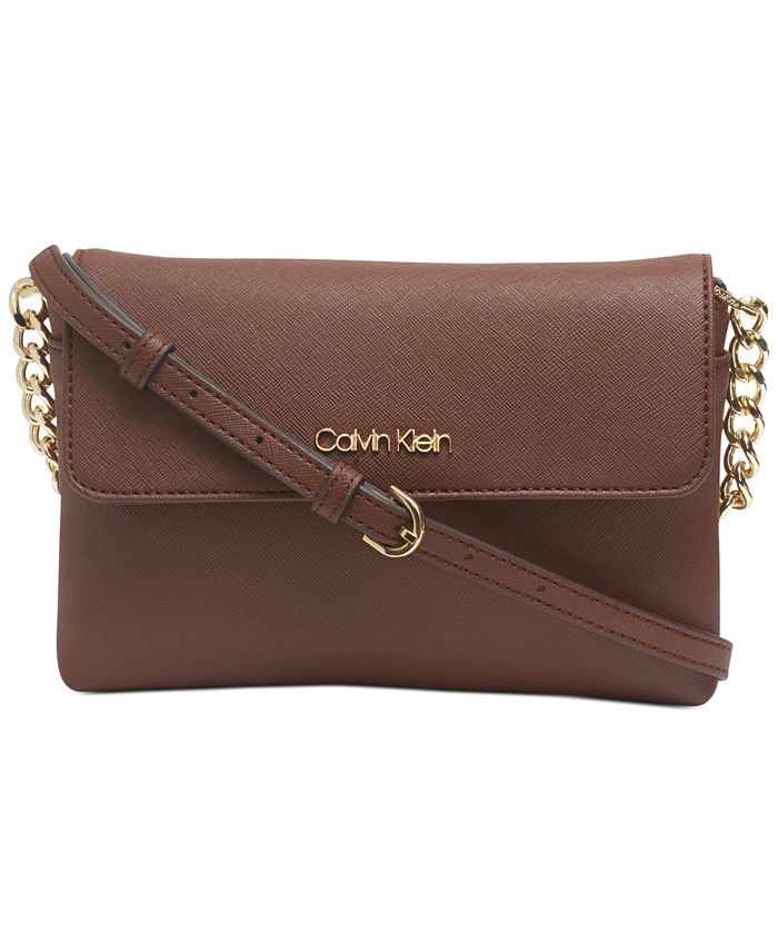 Calvin Klein Hayden Flap Leather Crossbody Macy's