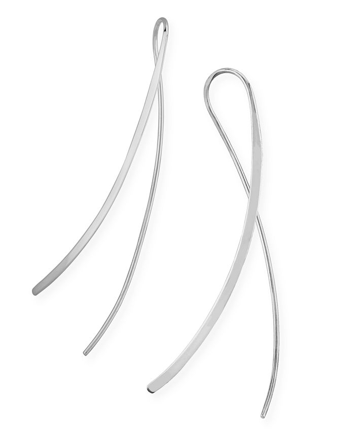 Macy's - Cross Over Wire Sweep Earrings Set in 14k White, Yellow or Rose Gold