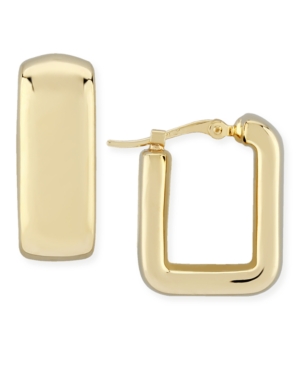 image of Bold Square Hoop Earrings Set in 14k Gold