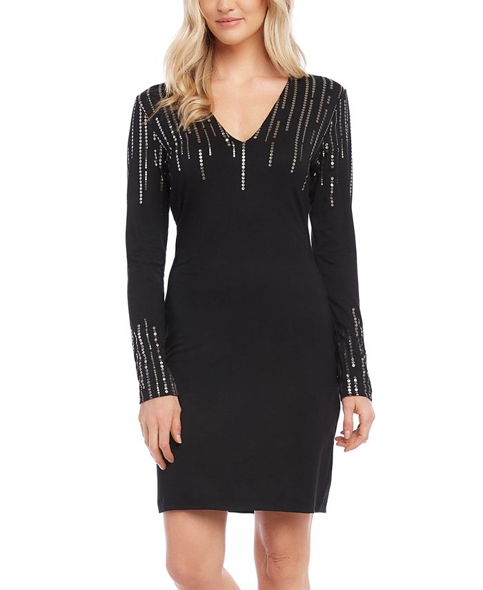 Karen Kane Sequin-Print Sheath Dress - Macy's