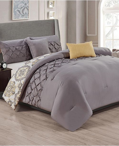 Olivia Gray Liverpool 5 Piece Reversible King Comforter Set