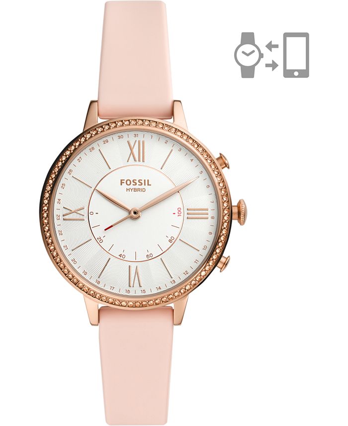 Fossil Women's Jacqueline Blush Silicone Strap Hybrid Smart Watch 36mm u0026  Reviews - All Watches - Jewelry u0026 Watches - Macy's