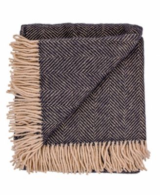 Highland Tweed Herringbone Pure Wool Oversized Throw, 59" x 72"