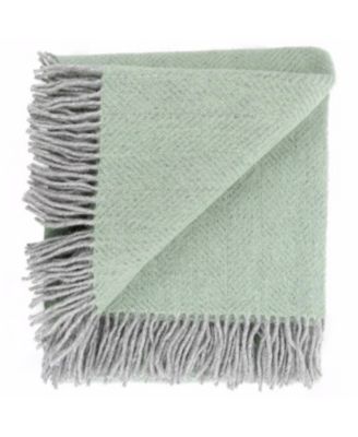 Highland Tweed Herringbone Pure Wool Oversized Throw, 59" x 72"