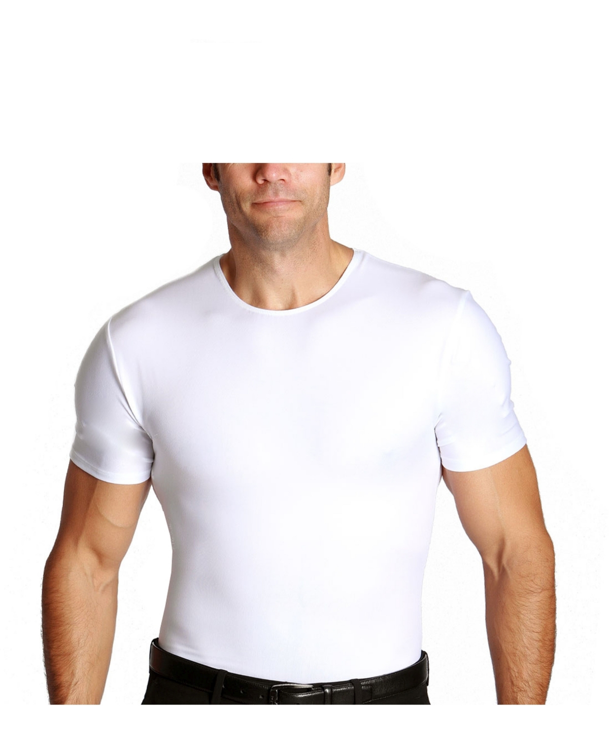 Insta Slim Men's Compression Short Sleeve Crew-Neck T-Shirt - Black