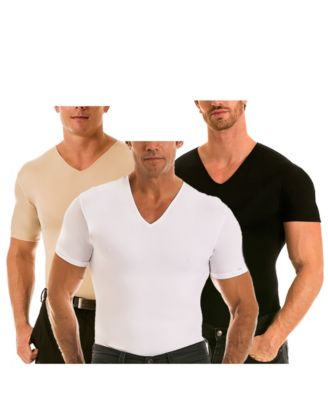 Insta Slim Men's 3 Pack Compression Short Sleeve V-Neck T-Shirts