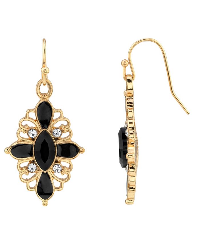 Downton Abbey Crystal Jet Oval Drop Earring Macys 