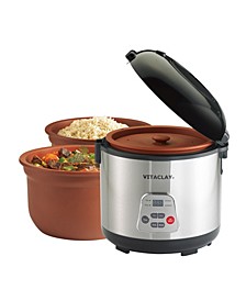 2 in 1 Clay Rice and Slow Cooker, 4.2 QT