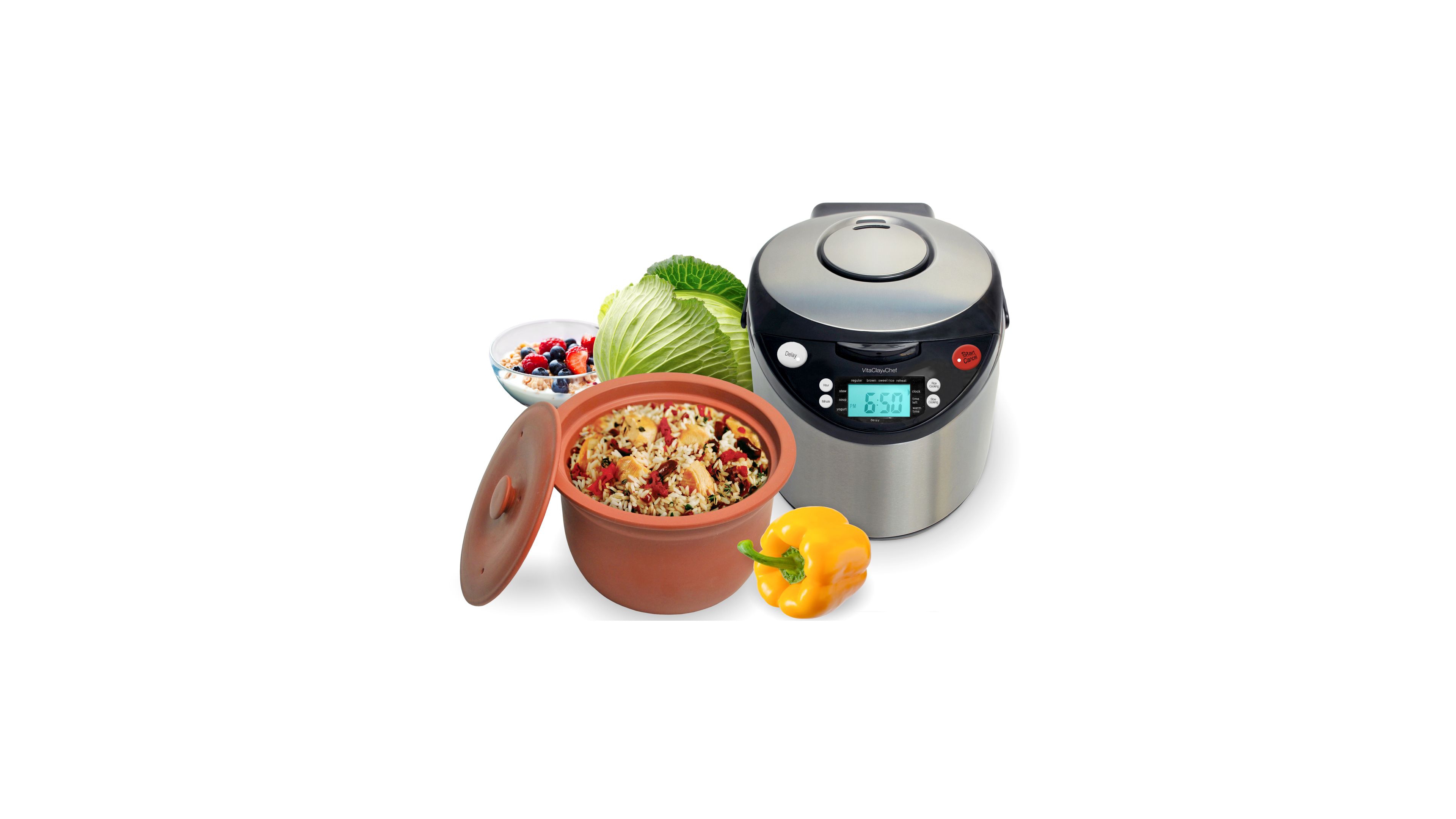 Vitaclay Smart Digital Express - A Rice Slow Cooker, A Digital Steamer and A Yogurt Maker, 3.2 Qt