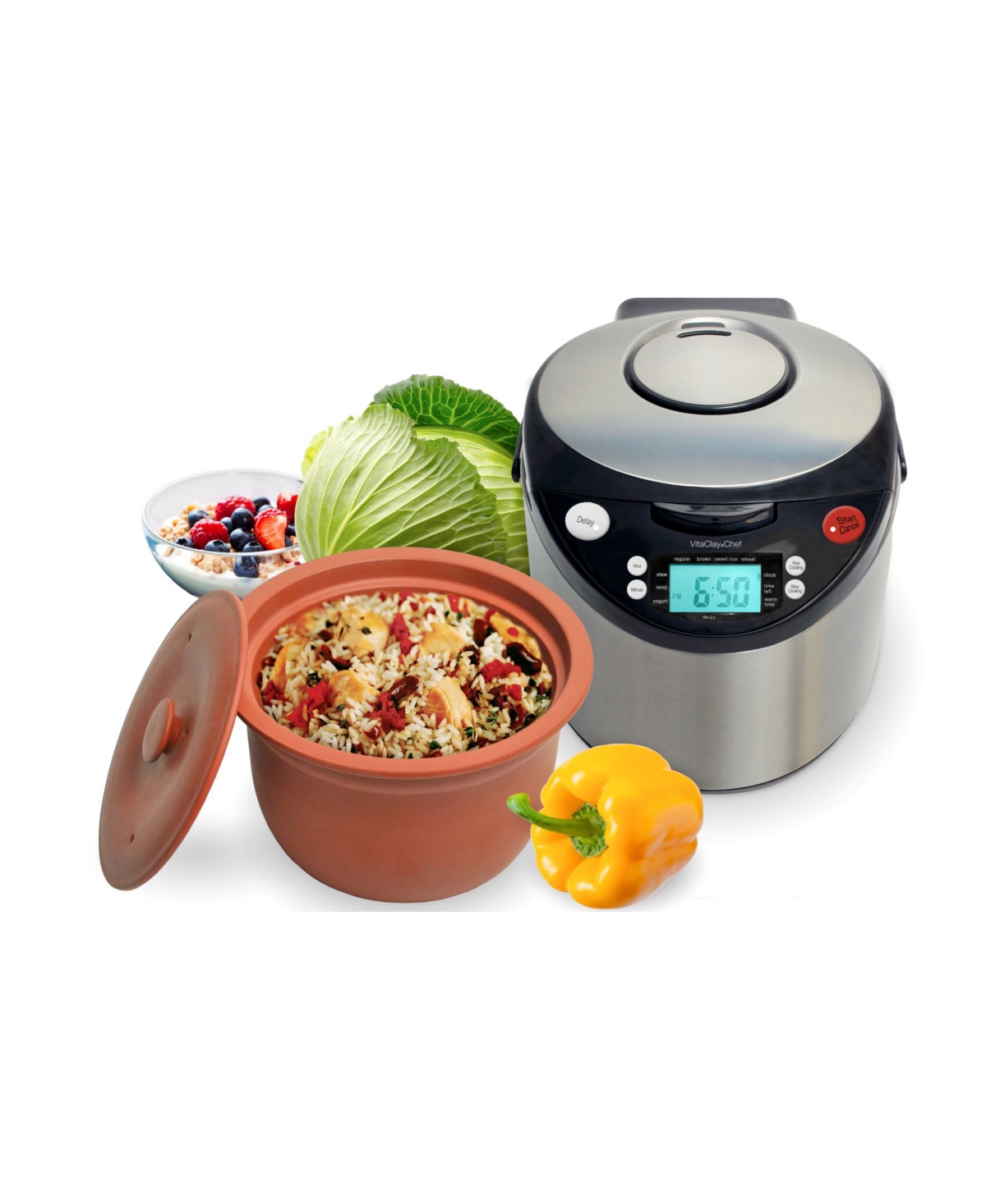 Smart Digital Express - A Rice Slow Cooker, A Digital Steamer and A Yogurt Maker, 3.2 Qt - Silver