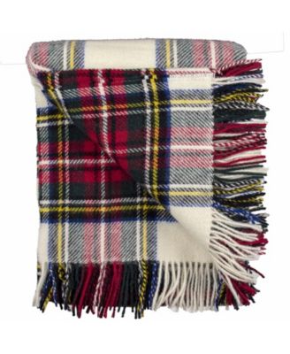 Highland Tartan Tweed Pure 100% Wool Throw, 72" x 59"