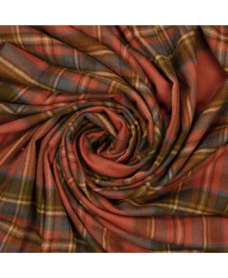 Highland Tartan Tweed Merino Wool Throw, 55" x 72"
