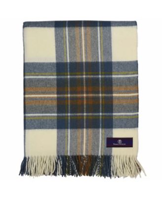 Highland Tartan Tweed Merino Wool Throw, 55" x 72"