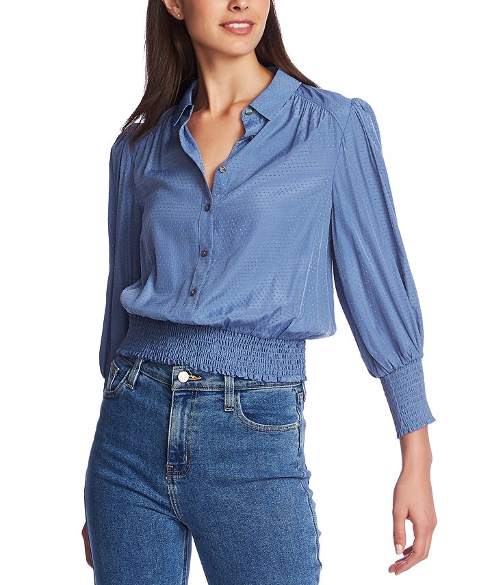 1.STATE Smocked-Waist Collared Blouse - Macy's