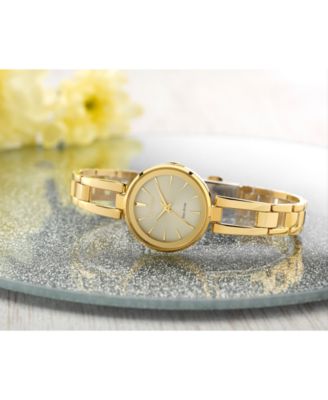 Women's Eco-Drive Axiom Gold-Tone Stainless Steel Bracelet Watch 28mm