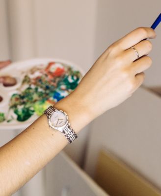 Women's Eco-Drive Crystal Accent Stainless Steel Bracelet Watch 28mm EW2340-58A