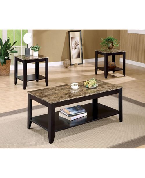 Coaster Home Furnishings Ouray 3Piece Occasional Table Set with Shelf