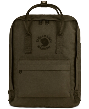 Fjall Raven Re-kånken Water Resistant Backpack In Dark Olive
