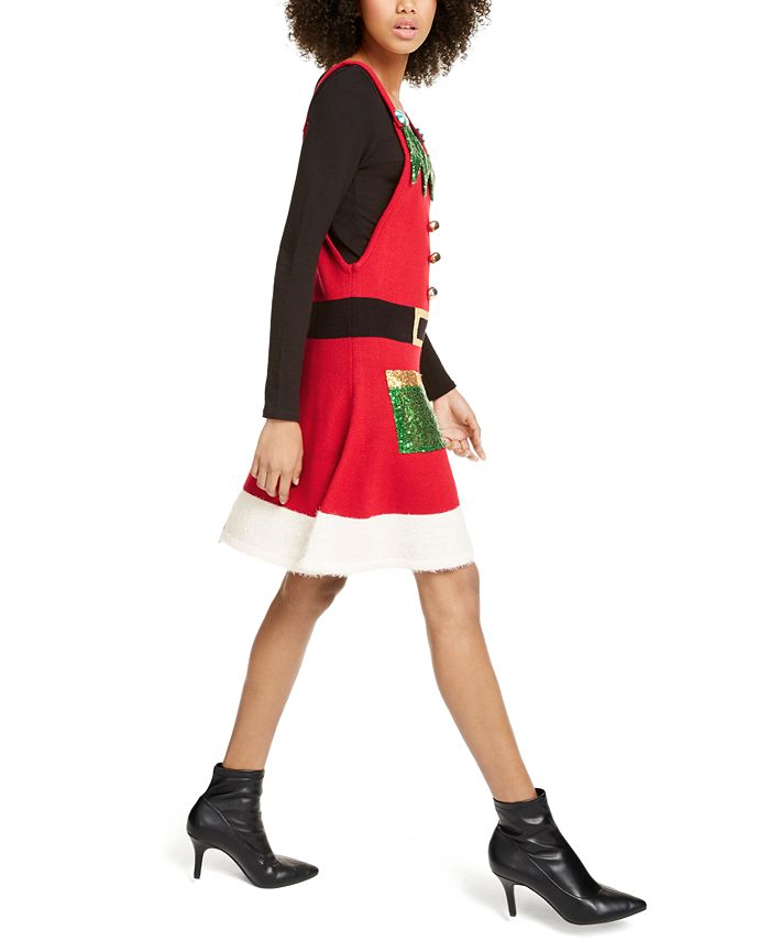 Hooked Up by IOT Juniors' Holiday Elf Jumper Dress Macy's