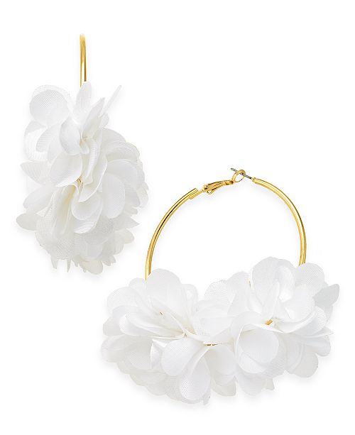 Inc International Concepts Inc Fabric Flower Hoop Earrings Created For Macy S Reviews Fashion Jewelry Jewelry Watches Macy S