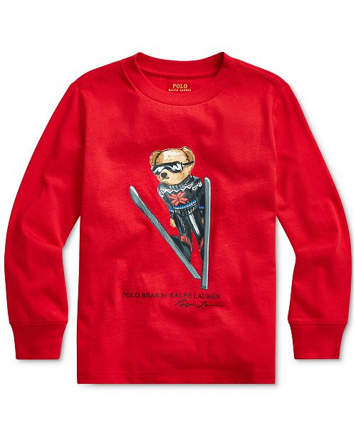 Polo Ralph Lauren Toddler Boys Ski Bear Cotton Jersey T Shirt Reviews Shirts Tops Kids Macy S