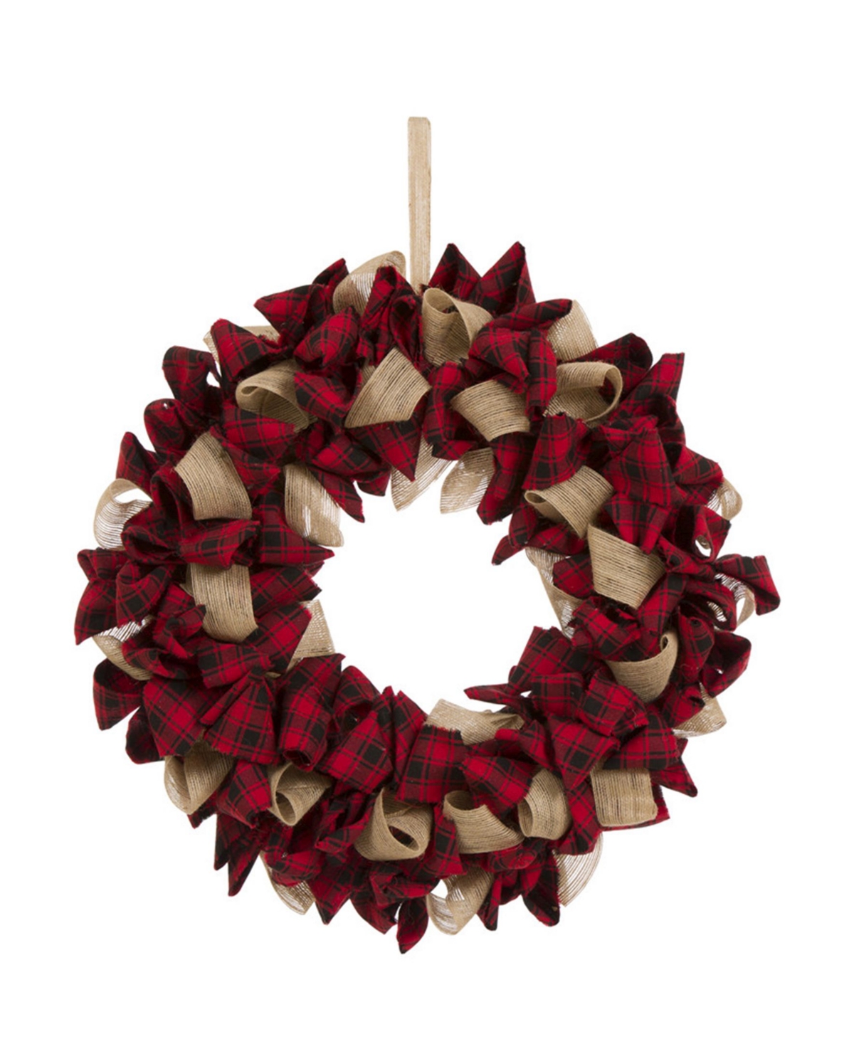 18.9"D Plaid Fabric Wreath - Multi