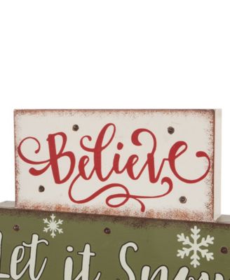 11.81" Christmas Wooden LED Lighted Block Word Sign 10 Bulbs