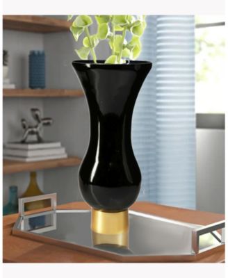 S-Shaped Glass Vase with Gold Tone Base