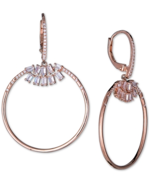 image of Diamond Circle Drop Earrings (3/4 ct. t.w.) in 14k Rose Gold
