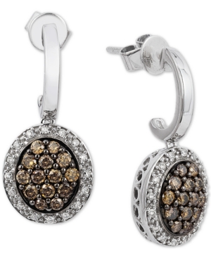 image of Le Vian Chocolatier Diamond Cluster Drop Earrings (5/8 ct. t.w.) in 14k White Gold