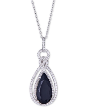 image of Onyx (16 x 8mm) & Cubic Zirconia Teadrop 18